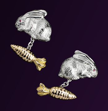 Lorenz Baumer Lapin Carotte Cufflinks
