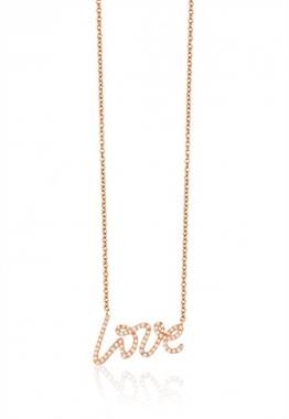 Novelty rose gold diamond love pendant set in 14K rose gold at EFFY 