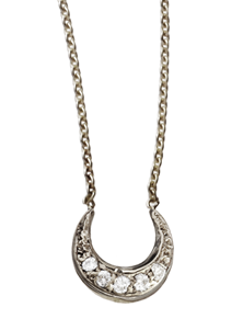 Mini diamond moon necklace by Manon