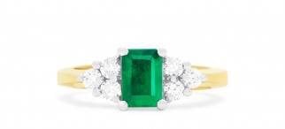 Brasilica 14K two-tone emerald and diamond ring at EFFY