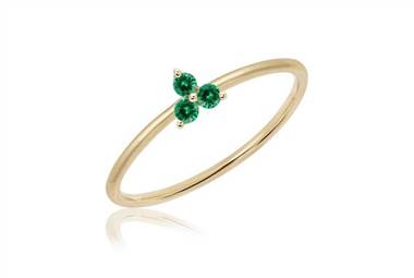 EF collection mini emerald trio stack ring in 14K yellow gold at Ritani