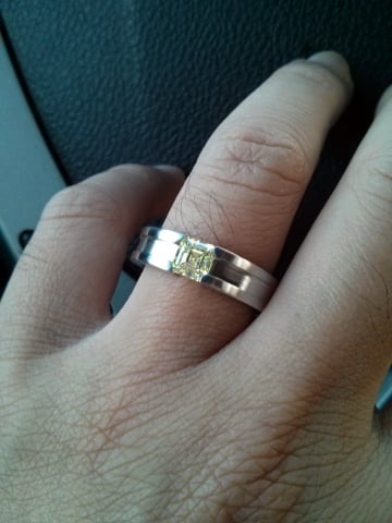 Boone tension-set ring with yellow diamond shared by acebruin