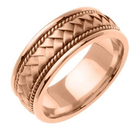 Mens Rose Gold Wedding Band