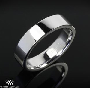 Mens Comfort Fit Flat Wedding Band