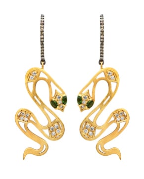 Meus large gold serpent earrings • Broken English