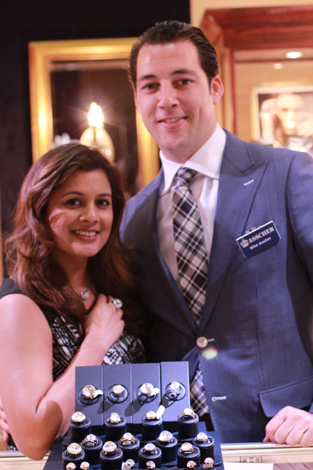 Mike Asscher and Reena Ahluwalia designer of Royal Asscher Shining Stars Collection