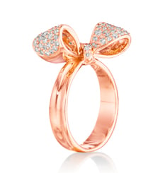 18k rose gold bow diamond ring by Mimi So