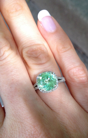 Mint Garnet and Diamond Ring Mint Garnet and Diamond Ring