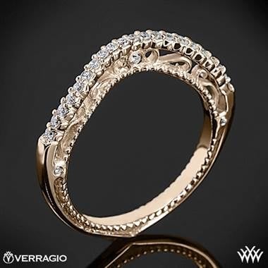 Verragio beaded arch diamond wedding ring set in 20K rose gold at Whiteflash 