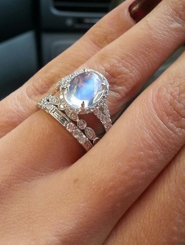 Moonstone and Diamond Ring - Image by star sparkle