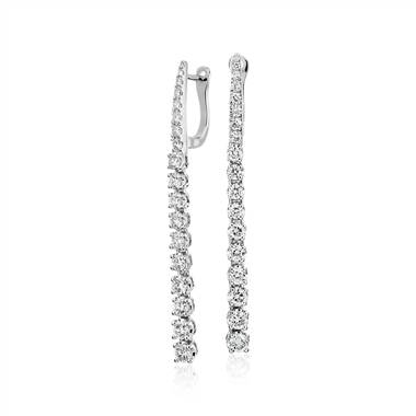 Diamond line drop earrings set in 14K white gold at Blue Nile 