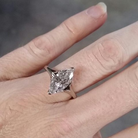 Naivemelody's Marquise Cut Diamond Engagement Ring after transformation<