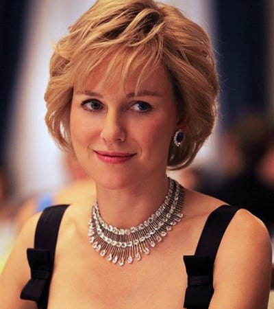 Naomi Watts wears Chopard jewelry in 'Diana