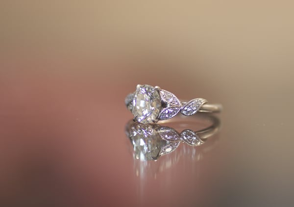 Old cut oval diamond ring