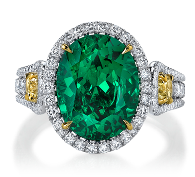 Omi Gems Tsavorite Garnet and Diamond Ring, 2011 AGTA Award Winner