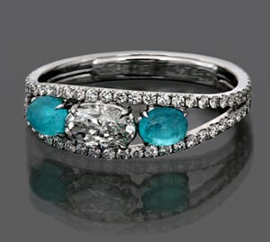 Paraiba Tourmaline and Diamond Ring