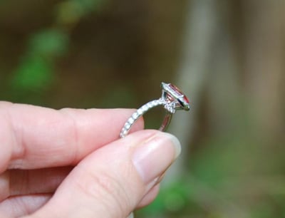 Padparadscha Sapphire Diamond Ring