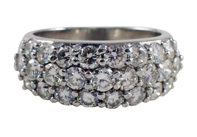 Pairaffair's 2.5 ctw 3 row Platinum Diamond Band