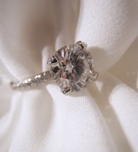 Pave diamond engagement ring