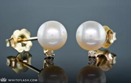 Akoya Pearl and Diamond Earrings