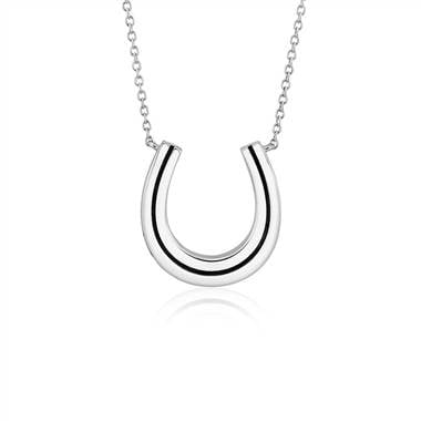 Lucky horseshoe necklace in sterling silver at Blue Nile 