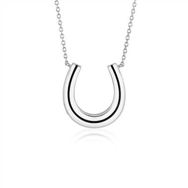 Lucky horseshoe necklace in sterling silver at Blue Nile 