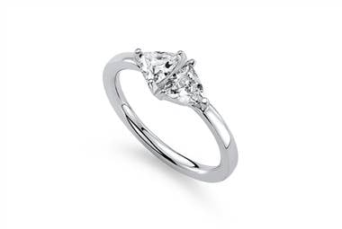 Trillion two stone diamond ring in 14K white gold at Ritani