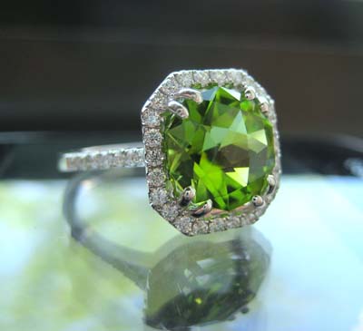 Peridot Diamond Ring