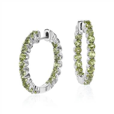 Peridot hoop earrings set in sterling silver at Blue Nile 