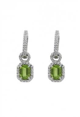 White gold peridot and diamond earrings in 14K white gold at EFFY White gold peridot and diamond earrings in 14K white gold at EFFY