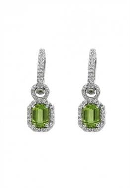 White gold peridot and diamond earrings in 14K white gold at EFFY