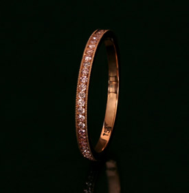 Rose Gold Pink Diamond Wedding Band