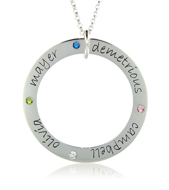 Posh Mommy 4 name forever loop with birthstones