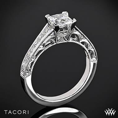 Tacori reverse crescent graduated set in 18K white gold at Whiteflash 