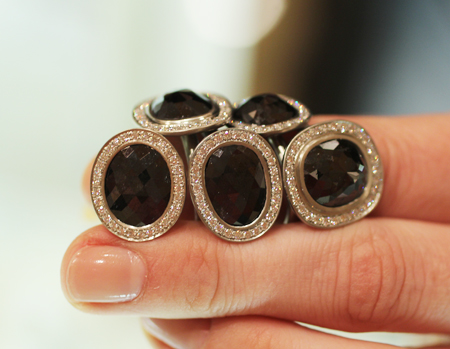 Anne Sportun Rose Cut black diamond rings at Couture 2011