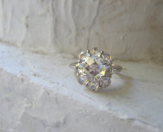 Rose-cut diamond ring