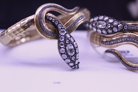 Norman Covan rose cut diamond serpent bracelets JCK Luxury 2011