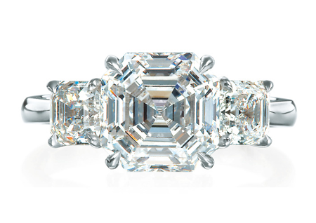 Royal Asscher Deco Trinity Ring