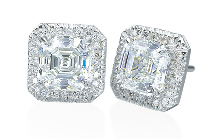 Royal Asscher pavo studs