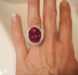 rubellite tourmaline cocktail ring