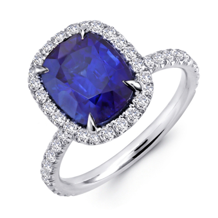 Sapphire Diamond Engagement Ring