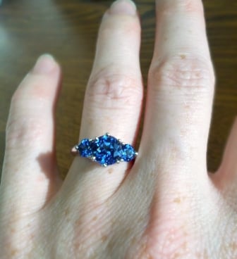 Sapphire Three Stone Engagement Ring