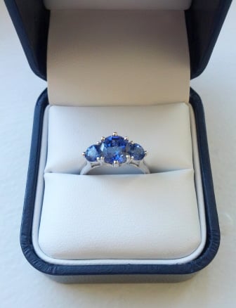 Sapphire Three Stone Engagement Ring