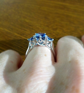 Sapphire Three Stone Engagement Ring Profile