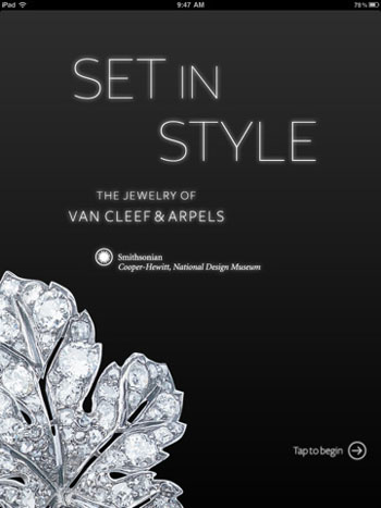 Van Cleef & Arpels Ipad App for Set in Style exhibition