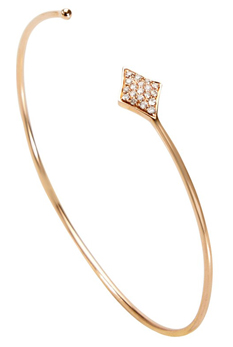 Shay Jewelry pavé diamond open bangle in 14k rose gold