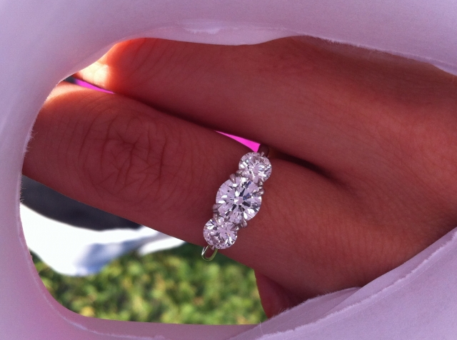 IDJ Three Stone Engagement Ring