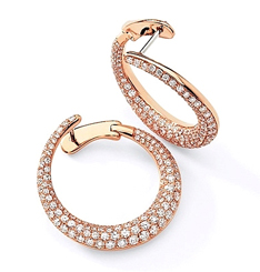 Simon G Rose Gold Hoop Earring with Pave Diamonds at Since1910