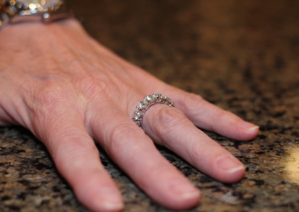 Custom platinum diamond eternity band