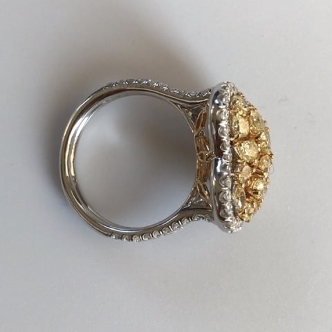 Sjroberts's Fancy Yellow Diamond Heart Ring Side View